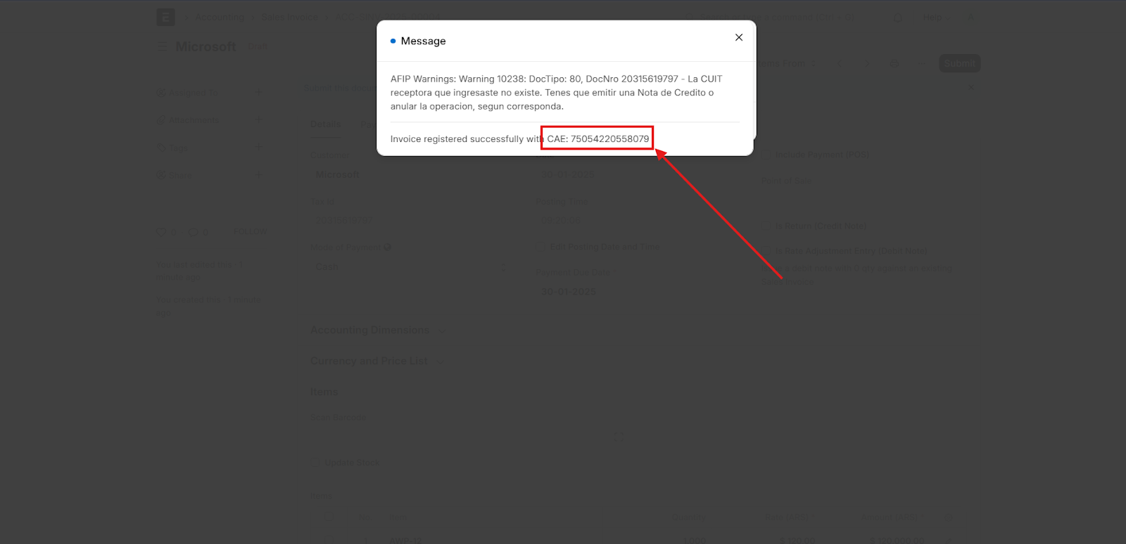 Generate Electronic-Invoice Details